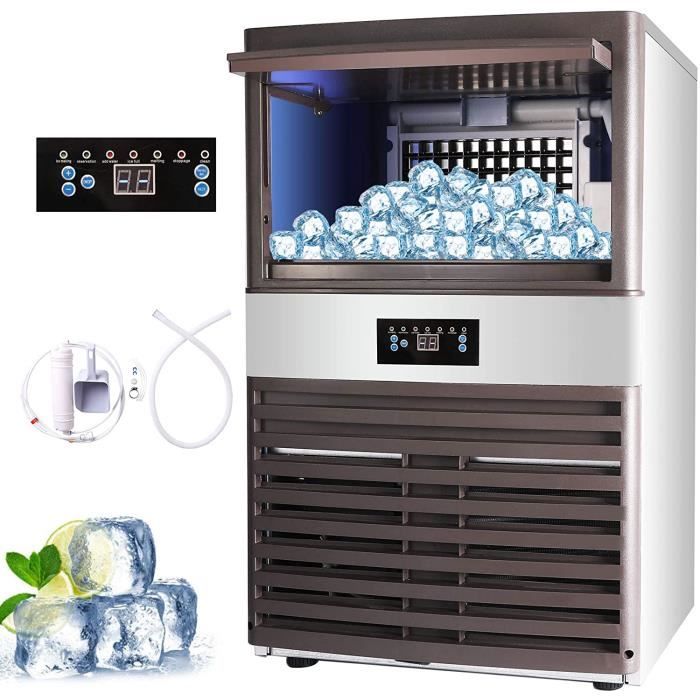 Machine à Glace Commerciale Capacité de 88 kg Machine à Glaçons Électronique 400W-500W 5X11/55 pcs Machine à Glace pour Bar Maison