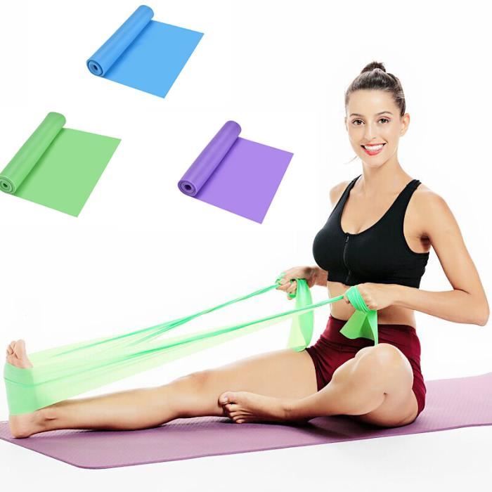 Lot de 3 Bandes de Résistance Bande Élastique Musculation Fitness 3 Niveaux De Force Pour Yoga, Rééducation Physique