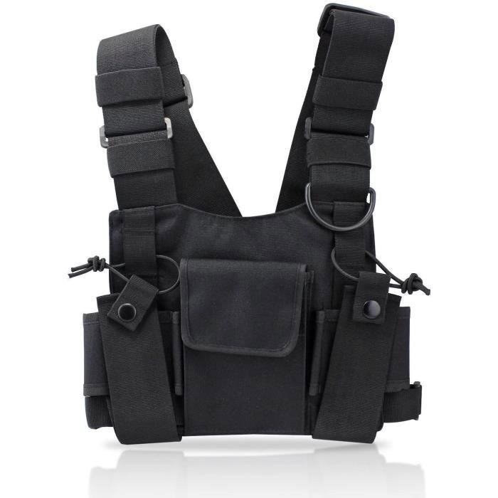 Radio Talkie walkie Poche de Poitrine Sacs Harnais Paquet Sac a Dos Etui Deux W