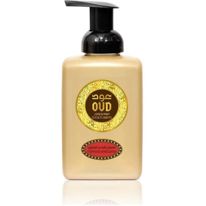 Lot de 2 Savons Bains Moussant Pour Mains et Corps Fleurs Oud Parfumé Arabe Oriental 500ml Homme et Femme Notes: Bergamote, Freesia