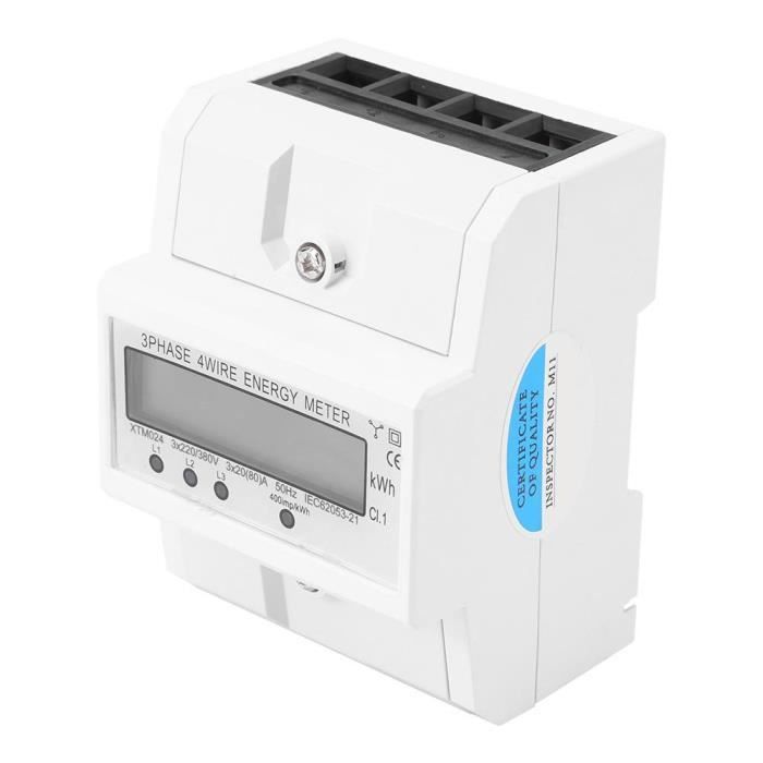 Compteur D'énergie électrique Triphasé à Rail Din Kwh Pour écran Lcd Triphasé Avec Interférence