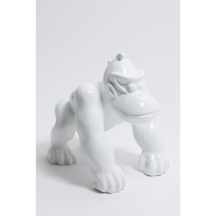 Statue singe gorille mini donkey kong taille S colori blanc - LIKASI - 36cm -