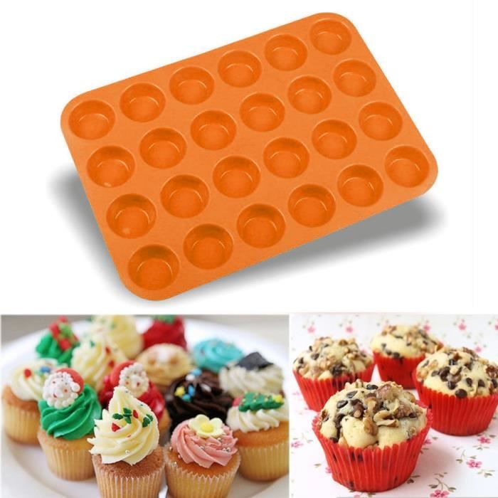 24 Cavité Mini Muffin Silicone Savon Cookies Gâteau Ustensiles de Cuisson Pan Plateau Moule @qw391