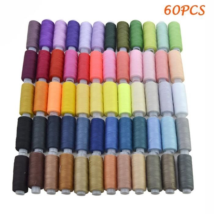 60 couleurs fil à coudre ensemble outils de couture Kit main artisanat couture aiguille et fil combinaison sac - Type Multicolor