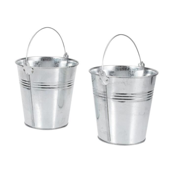 Seau à glace en fer blanc, 12 pièces, en étain métallique, Mini glace, frites, récipient de stockage, seau de service po*DE16386