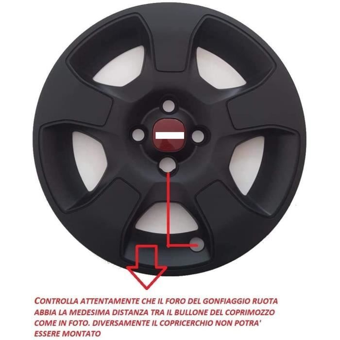 AUTOFORNITURE ITALIA Set 4 Enjoliveurs 15 \