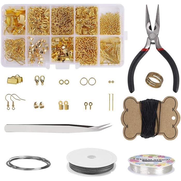 MengHSHOP Kit de Fabrication de Bijoux Starter Kit de Reacuteparation de Bijoux Adultes Accessoire de Creation Bijoux avec Pince64