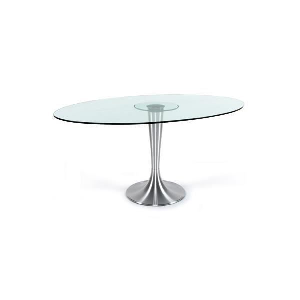 Table à diner design en verre de couleur transpar