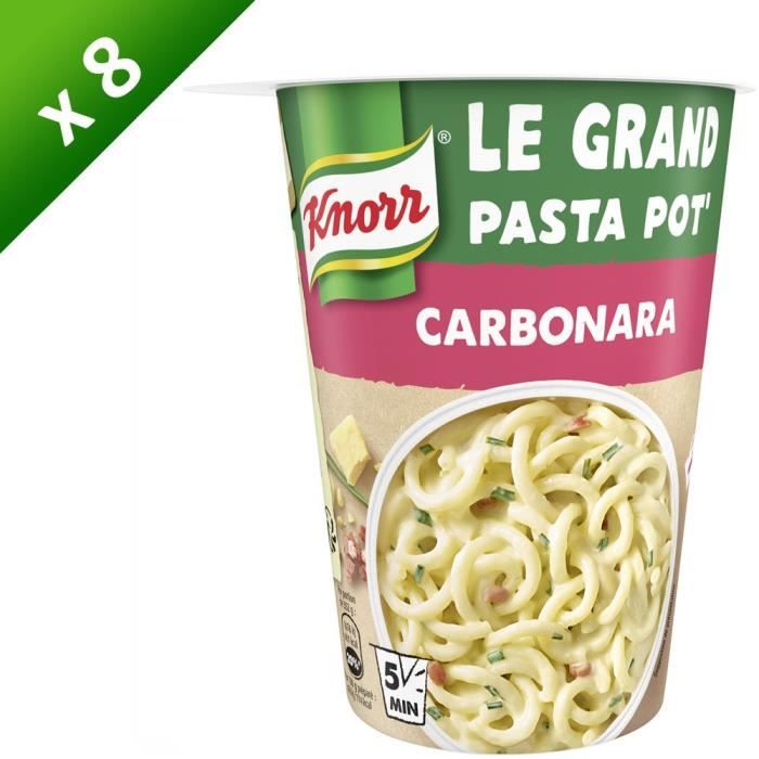 KNORR Plat Préparé Pasta Pot à la Carbonara - Lot de 8x 92 g