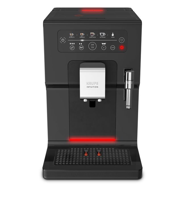 KRUPS YY4371FD Intuition Machine à café expresso, Broyeur à grain, 1450 W, 15 bars, Réservoir 3 L, Température réglable, Noire