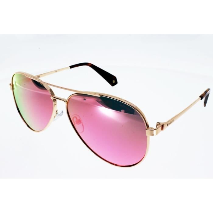 Lunettes de Soleil POLAROID 6069 Doré Rose de forme pilote Mixte Indice 3 Polarisé