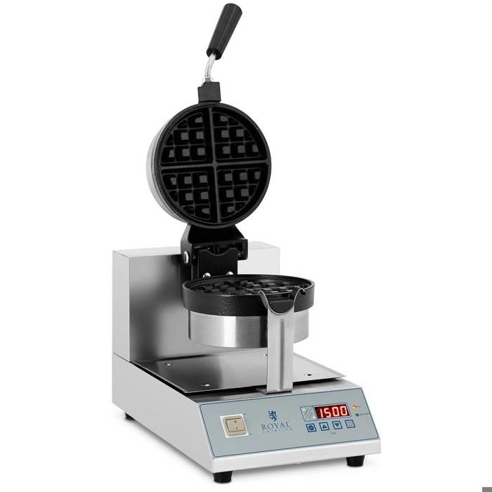 Gaufrier Appareil à Gaufres Belges de Bruxelles Waffle 1300W diamètre 18cm LED Rotatif