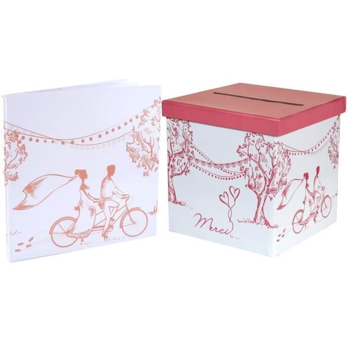 1 Pack urne et livre d'or mariage guinguette REF/6280-6281