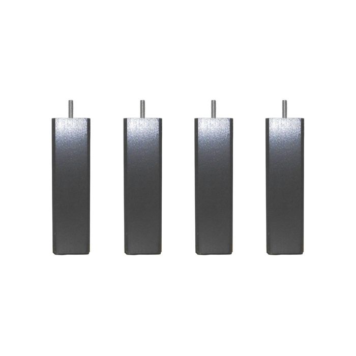 4 pieds carrés bois anthracite 15 cm