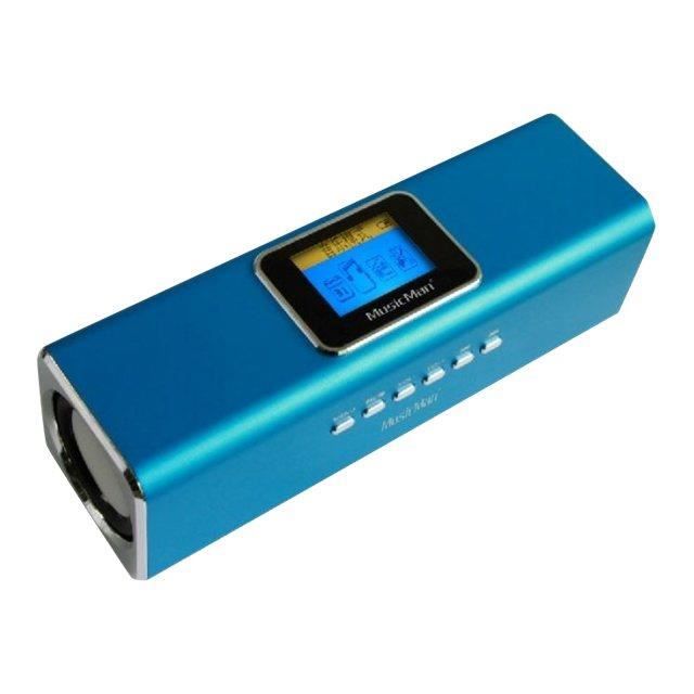MUSICMAN MA DISPLAY SOUNDSTATION Enceinte portable avec écran, lecteur MP3 et radio intégrée - Bleu