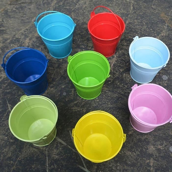 10pcs balcon seau en métal fleur pot suspendu de jardin pots plantes détenteurs de fleurs (couleur JARDINIERE - BAC A FLEUR