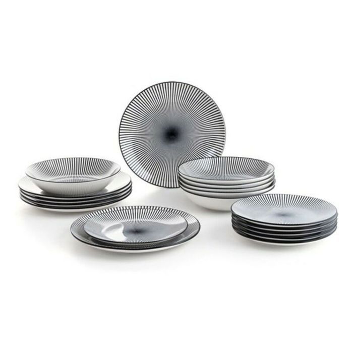 Service De Table Quid Miami Porcelaine 18 Pièces Pour 6 Personnes - Assiettes Plates, Creuses Et à Dessert - Design Moderne Et Intemporel