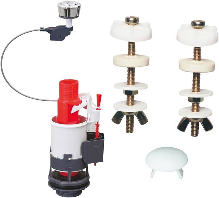 Bouton Poussoir Double Chasse D'eau Pour WC - Noir, Matériau ABS, Demi-rinçage Et Rinçage Complet - 10
