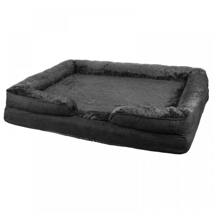 Comparer les prix de Lit pour chien noir - housse lavable avec fermeture éclair pour un nettoyage facile - pour grands chiens - 106*80*20cm -XUEXINGJIA