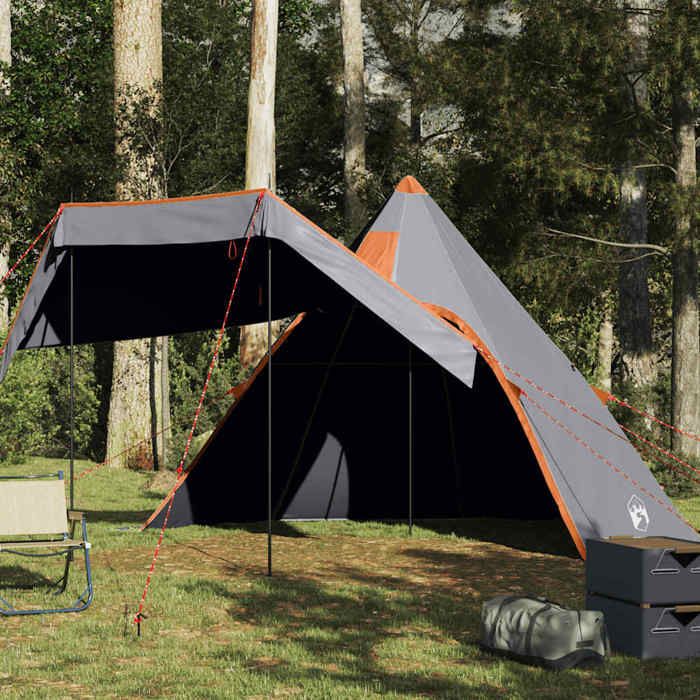 vidaXL Tente de camping tipi 5 personnes gris imperméable tente abri de camping abri de jardin tente de jardin abri 4009409