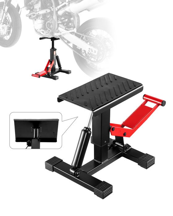 Lève-moto Manuel MSW - Capacité 500 Kg, Hauteur Max 36 Cm, Surface Caoutchoutée, Goupille De Sécurité