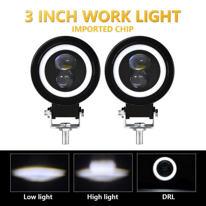 Feux Additionnels Moto Phare LED 60W 6000k blanc Couleur-Etanche Phare MotoLumière De Haute Qualité
