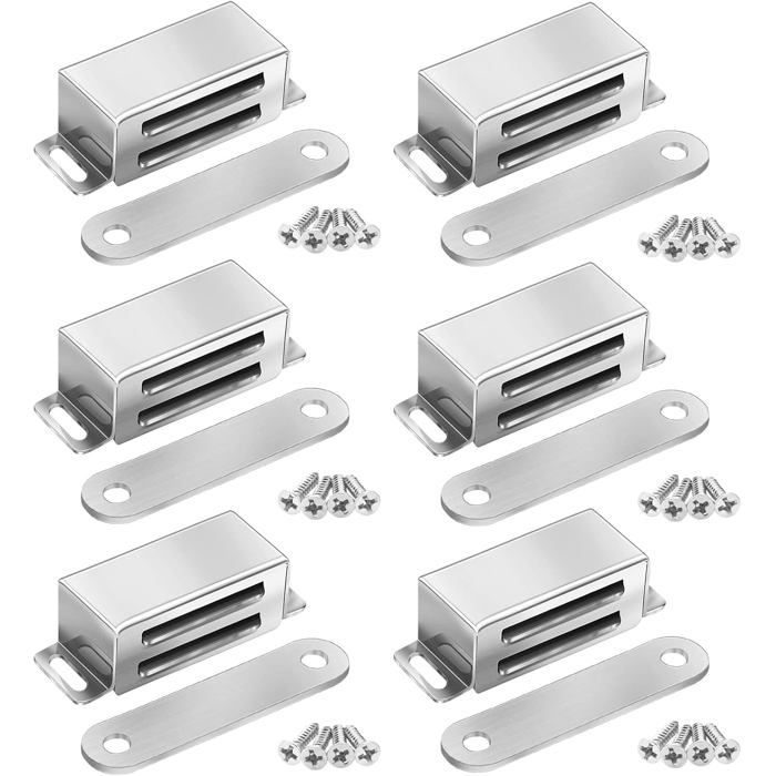 Loquet Magnétique Robuste 40 Kg En Acier Inox 304 - Pour Placard, Tiroir, Porte Coulissante - Installation Facile Sans Perçage