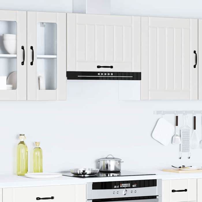 Armoire murale de cuisine - STAR - Buffet Salon Meuble Cuisine Lucca - blanc - bois dingénierie LL517