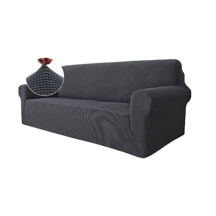 Housse canapé 3 places avec accoudoirs protection chat chiens griffures gris