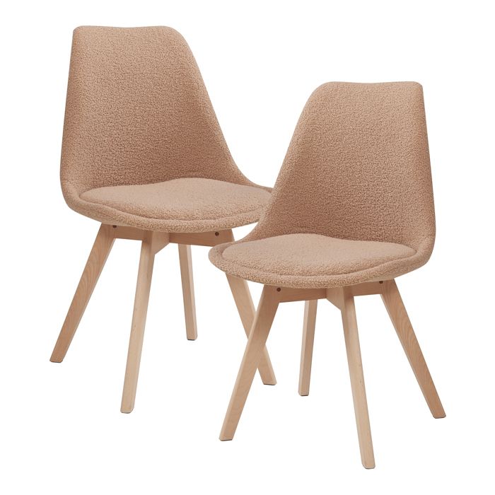 Lot de 2 chaises de salle à manger Fläten bouclé taupe Lot de 2 chaises de salle à manger Fläten bouclé taupe