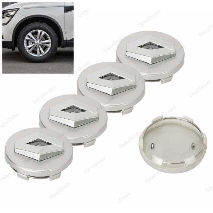 Cache De Roue Lot de 4 centre de roue cache moyeu Remplacement pour Renault 60mm ...