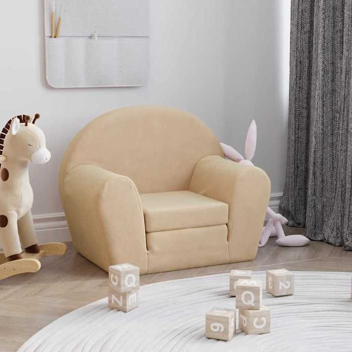 Canapé-lit pour enfants crème peluche douce-Mothinessto8308