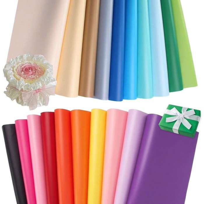 Papier De Soie Coloré - 100 Feuilles 50x70 Cm, 20 Couleurs - Pour Emballage Cadeaux, Déco, Créations Manuelles - 9