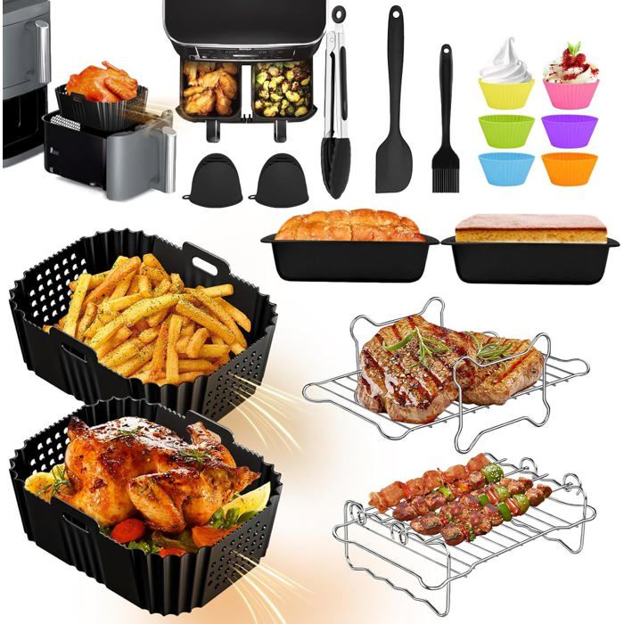 2 Stampi Air Fryer per Ninja SL400EU - Silicone Alimentare Top