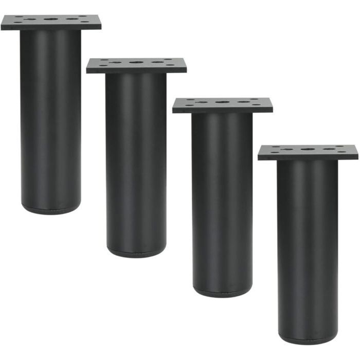 Pieds de meubles - PZCC - PZCC - 4 pièces - Hauteur 120 mm - Noir anticorrosion