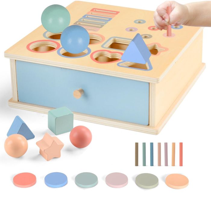 Jouet Bébé Montessori Jeu de Tri Formes et Couleurs Montessori Jouet Bois Jeux Éducatif Enfants Cadeaux pour Garçons Filles