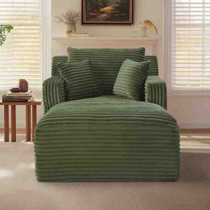 Canapé Chaiselongue Moderne en Velours Côtelé Canapé-Lit Confortable sans Montage Fauteuil de Relaxation Salon Bureau & Apparte