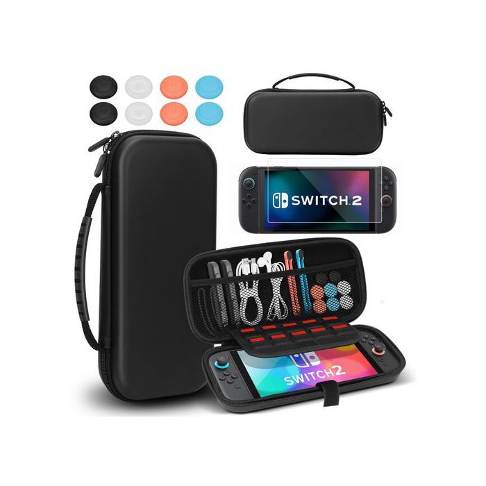 Étui de protection - OLD CANAL STORE - Nintendo Switch 2 - Coque rigide EVA/PU - 10 emplacements jeux - Intérieur velours Étui de protection - OLD CANAL STORE - Nintendo Switch 2 - Coque rigide EVA/PU - 10 emplacements jeux - Intérieur velours