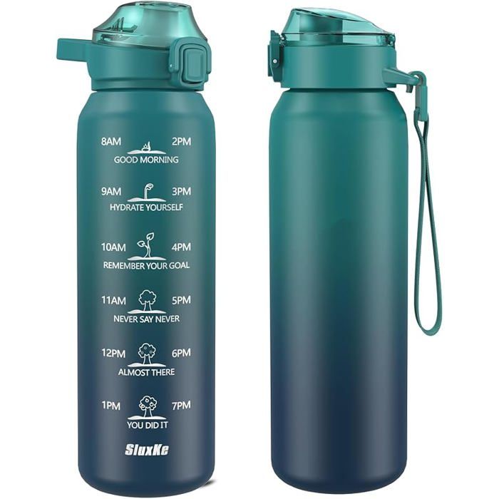 Bouteille isotherme sous vide de 700 ml avec couvercle à pailleen acier inoxydable 18/10avec bouchon Bleu Bleu 700 ml