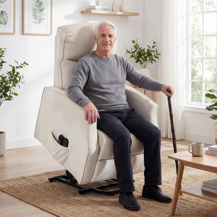 Fauteuil releveur électrique relax massant beige