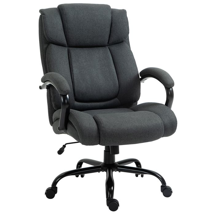 Chaise de bureau ergonomique - MINIMAL - Assise 62 cm - Charge 220 kg - Rembourrage 14 cm - Gris foncé Chaise de bureau ergonomique - MINIMAL - Assise 62 cm - Charge 220 kg - Rembourrage 14 cm - Gris foncé
