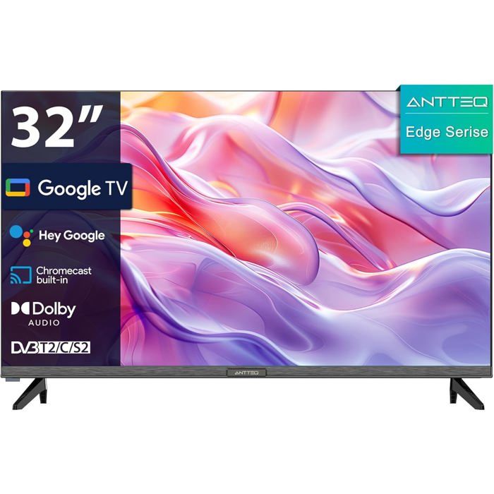 G32 Smart TV 32 Pouces (80 Cm) HD Sans Bord WiFi Bluetooth 5.1 Dolby Audio Assistant Vocal Triple Tuner DVB T T2 C S S2 HDMI USB