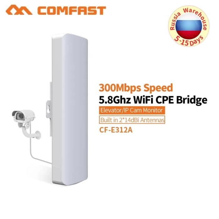 Kit Pont WiFi Extérieur 5.8G Adalov – Portée 3 Km, Antenne 14 DBi, PoE Inclus – Pour Relier Bâtiments, Caméras, Réseau - 4