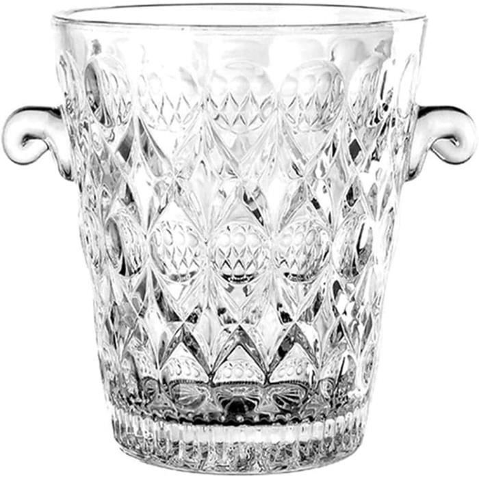 Cristal avec seau à glace garni d'argent avec également une - Catawiki