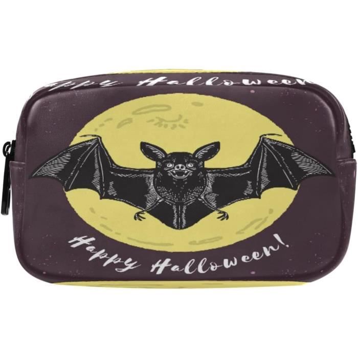 Trousse 2 En 1 Silicone Halloween Chauve-souris - Porte-stylo Bureau + Trousse, Inclut Stylos, Agrafeuse, Jouet