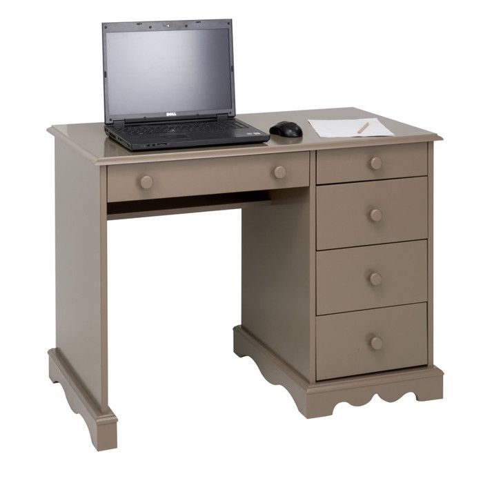 Bureau Taupe 1 Caisson 5 Tiroirs de Style Charme Anglais L 100 H 74.7 P 58.3 cm - L 100 x l 58.3 x H 74.7 cm Bureau Taupe 1 Caisson 5 Tiroirs de Style Charme Anglais L 100 H 74.7 P 58.3 cm - L 100 x l 58.3 x H 74.7 cm