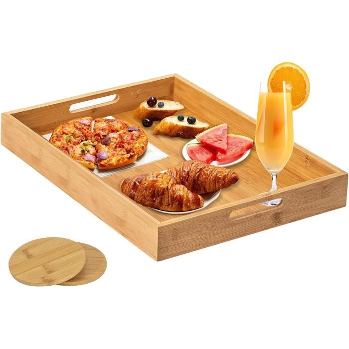 Set De 3 Plateaux Repas En Bambou Naturel - Petit Déjeuner Au Lit, Organisation Maison