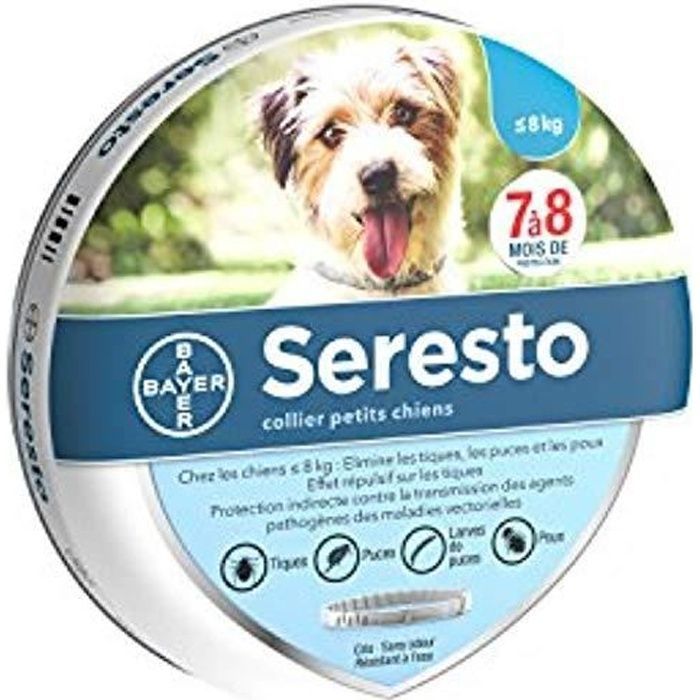 seresto collier parasite pour chiens jusqu'à 8 kg