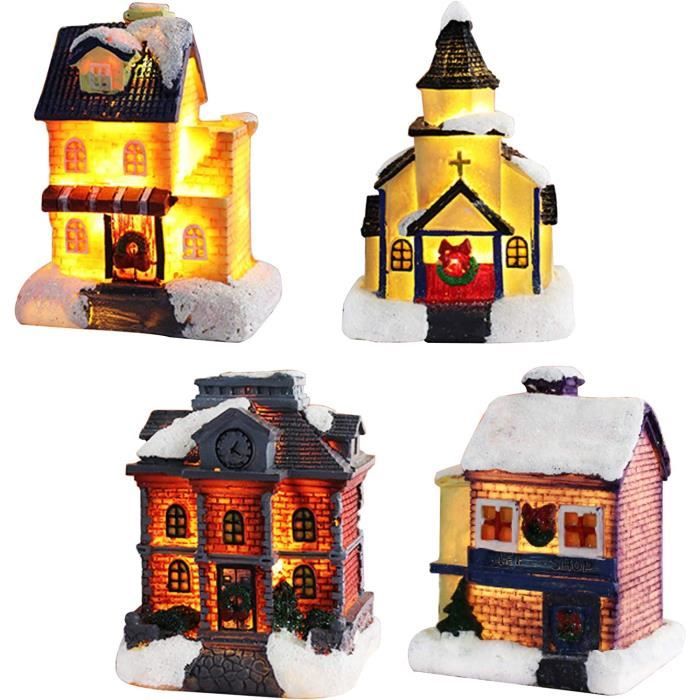 CDVillage de Noel Miniature Lumineux, Decoration Noel Interieur