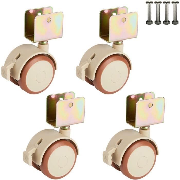 Roues Pivotantes 360 2 Roulettes Pour Radiateur électrique - Support Mobile Universel, Acier Carbone, 360°, Noir/blanc Accessoire Chauffage Mobile